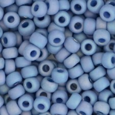 Miyuki rocailles Perlen 6/0 - Opaque glazed frosted rainbow soft blue 6-4704